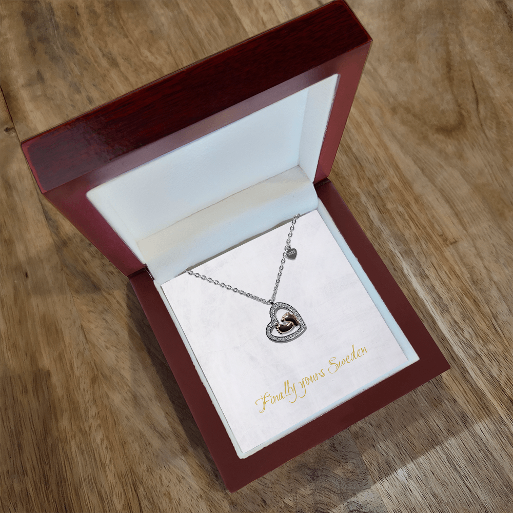 Baby Feet Heart Necklace