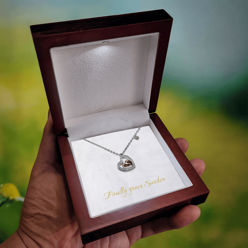 Baby Feet Heart Necklace