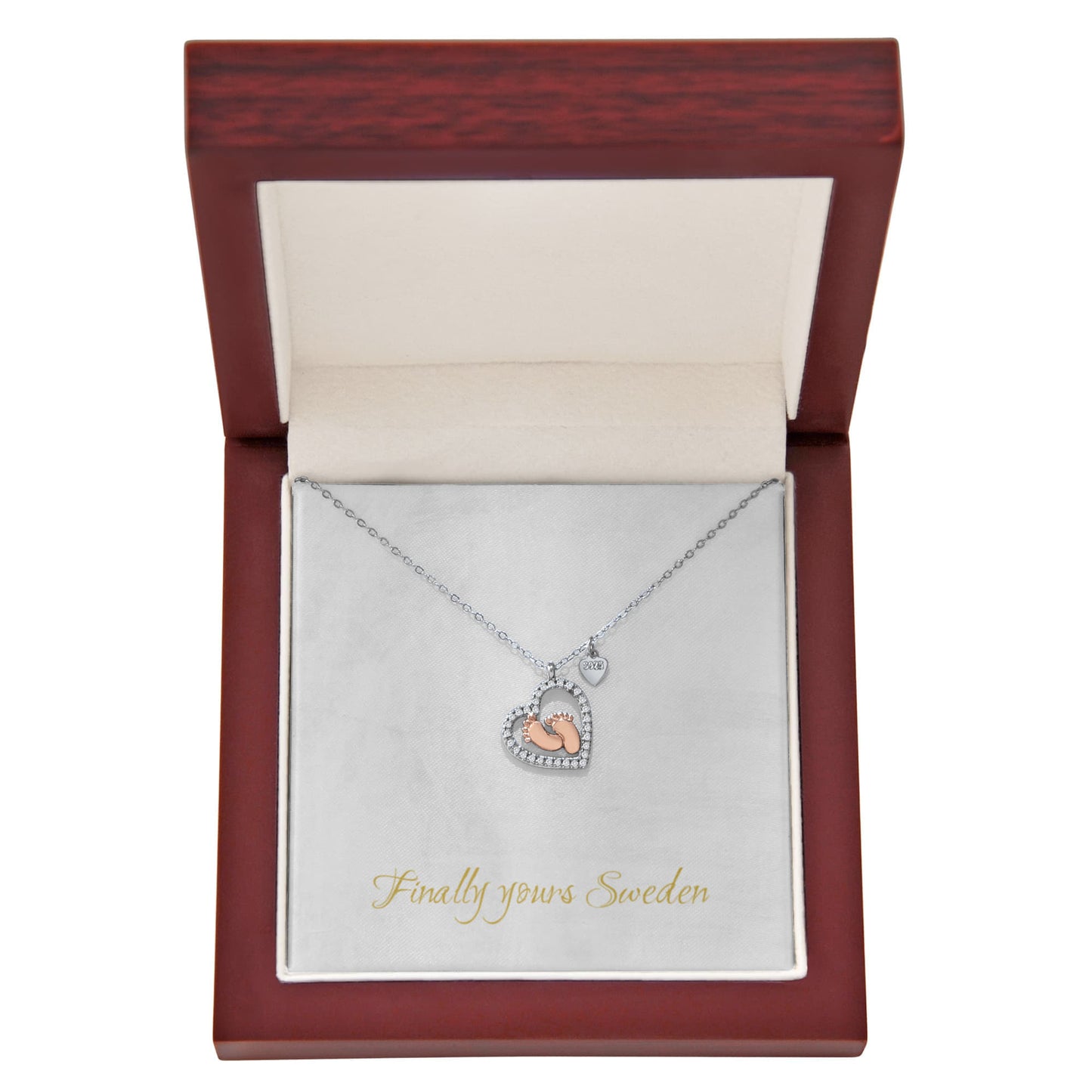 Baby Feet Heart Necklace